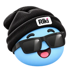 Friendly light-blue Riki in a black beanie and sunglasses